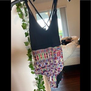 Roxy one piece multicolored bottomed bathing suit